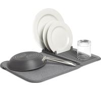 Umbra UDry Scolapiatti Mini, con Tappetino, Salvaspazio, Grigio scuro | Microfibra super assorbente, si ripiega compatto, senza BPA, lavabile in lavastoviglie, Plastica riciclata
