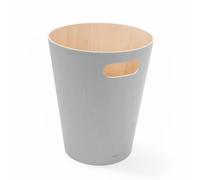 Umbra Woodrow Cestino della spazzatura, capacità 7,5 L, Faggio Europeo, Grigio