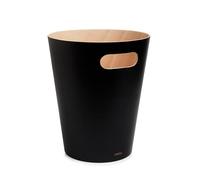 Umbra Woodrow Cestino della spazzatura, capacità 7,5 L, Faggio Europeo, Nero/naturale