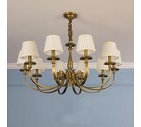 Umbratica Lampada a Sospensione Antica, Illuminazione Elegante, lampadario di Fascia Alta, plafoniera Decorativa, Lampada Classica, lampadario di Cristallo Interamente in Rame con Paralume Beige, per