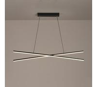 Umbratica Lampadario Moderno Illuminazione Sala da Pranzo A LED Luce Dimmerabile Lampada Lineare Nera Lampada A Sospensione A Soffitto Contemporanea Bianca Lunga Striscia per Cucina Isola Bar