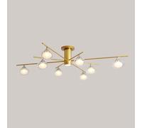 Umbratica Lampadiers 10 Luce a Sospensione Nera Leggera con globi di Vetro Classici lampade a soffitto Madre per Soggiorno Camera da Pranzo Camera da Letto, G9 (Noir, 6 Testa)