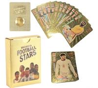 Umbrean Gioco di carte da calcio Star Gold Edition per bambini e adulti, adatto per feste, compleanni, matrimoni, 55 pezzi