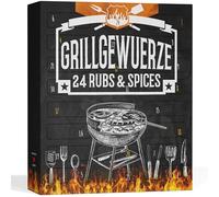 UMBRELLA® BBQ Calendario dell'Avvento 2026 - 24 spezie Bio grigliata e rub | 24 spezie da grill, rub e sali aromatici bio - varietà saporita, il regalo per gli amanti del barbecue