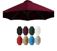 Umbrella Cloth 6.5ft 9ft 10ft Replacement Canopy, Ribs 8 Market Cover, Round Patio Parasol UV Protective(Red,200cm/6. 8Ribs)(Black,300cm/10ft 6Ribs)