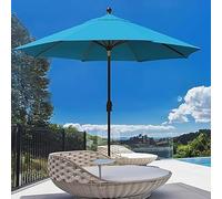 Umbrella Cloth 7ft/9ft/10ft Patio Replacement Canopy Cover, 6 Ribs/8 Ribs Sun, Top for Garden(Red,10ft 8Ribs)(Sky Blue,10ft 6Ribs)