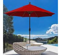 Umbrella Cloth 7ft/9ft/10ft Patio Replacement Canopy Cover, 6 Ribs/8 Ribs Sun, Top for Garden(Red,10ft 8Ribs)(Red,10ft 6Ribs)