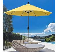 Umbrella Cloth 7ft/9ft/10ft Patio Replacement Canopy Cover, 6 Ribs/8 Ribs Sun, Top for Garden(Red,10ft 8Ribs)(Yellow,9ft 6Ribs)