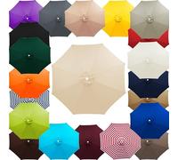Umbrella Cloth Patio Replacement Canopy, Cover Garden, 7ft 9ft 10ft Parasol Waterproof For Backyard(Rice,10ft 8Ribs)