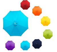 Umbrella Cloth Replacement Covers for Parasol, 6 Ribs 8Ribs Market Patio Canopy Cover, 7ft 9ft 10ft Outdoor Table Canopy(Red,8ft 6Ribs)(Sky Blue,10ft 6Ribs)