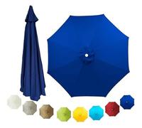 Umbrella Cloth Replacement Top Cover, Patio Canopy, 6.5ft 9ft 10ft for Market Top(Red,270cm/9ft 8Ribs)(Beige,200cm/6.5ft 6Ribs)