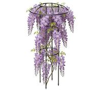 Umbrella Plant Trellis | PP Coated Iron Pipes, Black Garden Obelisk Support, Height Options 70/100/130/160 Cm, Top Ring 50 Cm, Column 1.1 Çm, Fits Pots ≥25 Ćm | Climbing Vine Support Frame