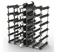 UMBRELLA® portabottiglie per vino impilabile Medium Kit per fino a 30 bottiglie - scaffale modulare per bottiglie/supporto per bottiglie di vino, espandibile in modo flessibile, salvaspazio