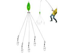 Umbrella Rig Persico - Umbrella Rig acqua salata, attrezzatura da Group Attack Lure 5 braccia | Esca da Rig con occhio di pesce realistico, Swimbaits multicanale per verbo