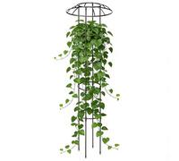 Umbrella Trellis - Decorative Vertical Rustproof Climbing Plants Support, Flower Mushroom Top Frame | Polymer Coated Iron Pipe Tower, Clematis Dragon Fruit Cucumber Hydrangeas Jasmine Pothos