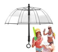 Umbrella Water Squirter - Trasparente Water Spray Squirter, manico lungo, parapioggia, giocattolo da combattimento, giochi d'arresto interattivi, nuoto estivo all'aperto, giochi di pioggia con mani di