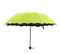Umbrellas Lady Flowers Travel Parasol Windproof Umbrella Folding Sun Rain Umbrell(Green)