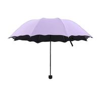 Umbrellas Lady Flowers Travel Parasol Windproof Umbrella Folding Sun Rain Umbrell(Purple)