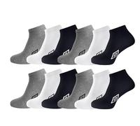 Umbro - 12 paia di calzini sportivi da uomo per allenamento sportivo - UK 6-11, nero, bianco, grigio., 6-8.5