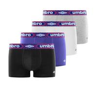 Umbro Boxer da Uomo in Cotone, Mutandine da Uomo, morbide e ipoallergeniche, Confezione da 4, Nero/Bianco/Blu/Grigio, XL