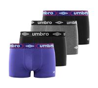 Umbro Boxer da Uomo in Cotone, Mutandine da Uomo, morbide e ipoallergeniche, Confezione da 4, Nero/Grigio/Blu/Rosso, XL