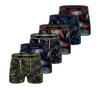 Umbro Boxer da uomo sportivo, pantaloni da uomo traspiranti e elasticizzati, confezione da 6, Nero/Grigio/Rosso/Blu/Giallo, M