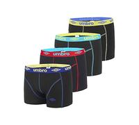UMBRO Boxer Uomo Cotone, Mutande Uomo Piacevole, Ultra Soft (set di 4), Nero, Taglie XL
