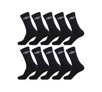 Umbro Calzini Uomo e Donna 43-46, Cotone Set di 10, Nero