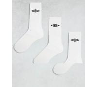 Umbro - Confezione da 3 paia di calzini corti bianchi-Bianco One Size