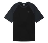 Umbro Core Raglan Tee T-Shirt, Nero/Grigio Bosco, M Uomo