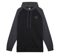 Umbro Core Raglan Hood Felpa con Cappuccio, Nero/Grigio Bosco, L Uomo