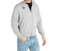 Umbro - Felpa da Uomo in Cotone Leggero con Cerniera Full Zip, Senza Cappuccio, Felpa della Tuta Uomo in Cotone, Sportiva, Casa, Palestra, Jogging, Tempo Libero (S, Grigio Melange)