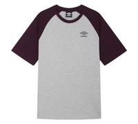 Umbro Maglietta Core Raglan, Grigio mélange/Viola Potente, L Uomo
