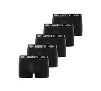 Umbro Mutande Boxer Uomo 100% Cotone, Set da 5, Nero CLA (M)