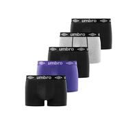 Umbro Mutande Boxer Uomo 100% Cotone, Set da 5, Nero CLA1 (S)
