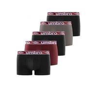 Umbro Mutande Boxer Uomo 100% Cotone, Set da 5, Nero CLA4 (M)