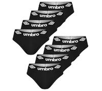 Umbro Slip Uomo 8 Pezzi Mutande in Cotone Elasticizzato Traspirante Nero XXL