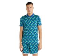 Umbro Polo da uomo in jacquard, Multicolore/Verde Quetzal, S