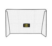 Umbro Porta da calcio, 300 x 120 x 205 cm, in metallo, con 7 ganci da pavimento, colore: nero
