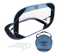 Umbro Porta da calcio pop-up, 110 x 78 x 78 cm, con borsa da viaggio, attrezzi da calcio per tutte le età, per interni ed esterni, colore: blu/nero