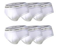 Umbro Set 6 Pezzi Slip Uomo in Cotone Elasticizzato Art. 700 (IT, Testo, M, Regular, Regular, Standard, Bianco)