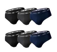 Umbro Set 6 Pezzi Slip Uomo in Cotone Elasticizzato Art. 700 (IT, Testo, XL, Regular, Regular, Standard, Assortito)