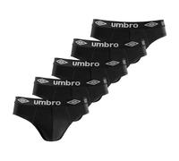 Umbro Slip Uomo 100% Cotone, Set da 5, Nero CLA (3XL)