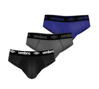 Umbro Slip Uomo Cotone, Set da 3, Nero Uni (XL)