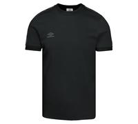Umbro T-Shirt a Maniche Corte da Uomo con Nastro, Nero, L