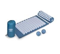 Umbro Tappetino Agopressione - Tappetino Agopuntura - Agopressione per Mal di Schiena - Alleviamento del Dolore, Inclusa Pallina Massaggio Piedi - Tappeto Agopressione - 42x71 cm - Blu