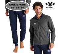 UMBRO - TUTA INVERNALE UOMO SPORT TAGLIE FORTI - FELPA COTONE - 30073 GRIGIO-BLU