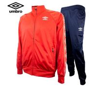 UMBRO - TUTA TRIACETATA LUCIDA RAGAZZO 9/16 ANNI MANICA LUNGA FULL ZIP ROSSO BLU