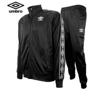 UMBRO - TUTA TRIACETATA LUCIDA UOMO MANICA LUNGA APERTA CON FULL ZIP - NERO