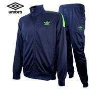 UMBRO - TUTA TRIACETATA LUCIDA UOMO MANICA LUNGA APERTA CON FULL ZIP - VERDE BLU